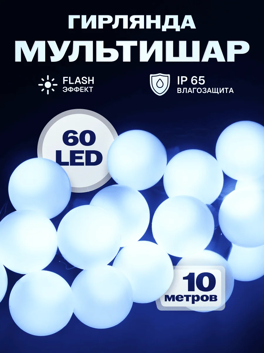 Гирлянда светодиодная Мультишар 10 м
