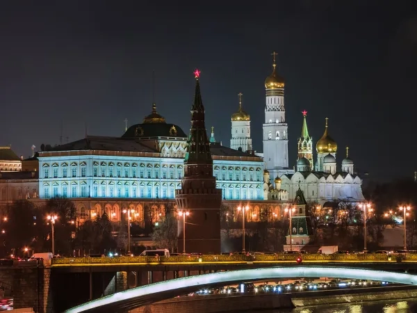 подсветка знаменитого Московского Кремля