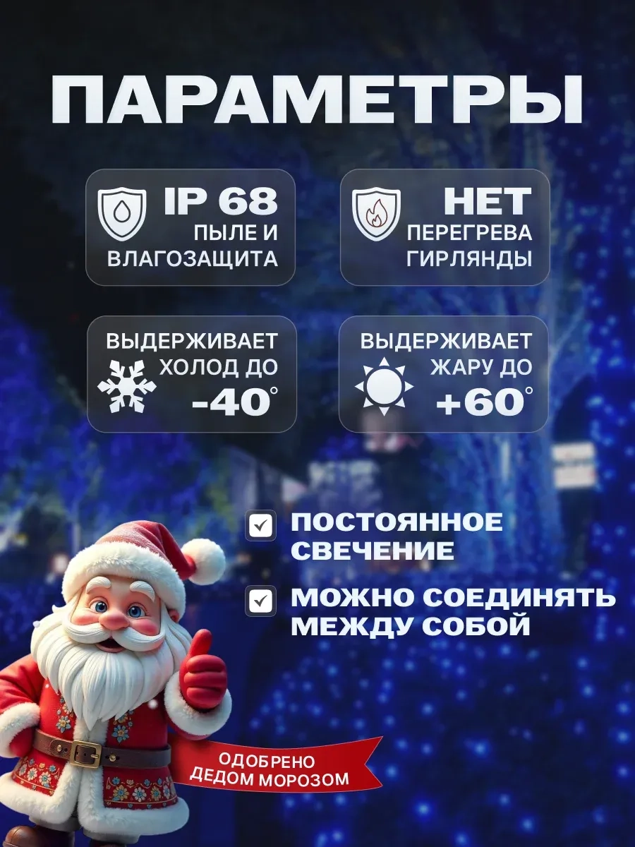 Гирлянда светодиодная Твинкл 10 м