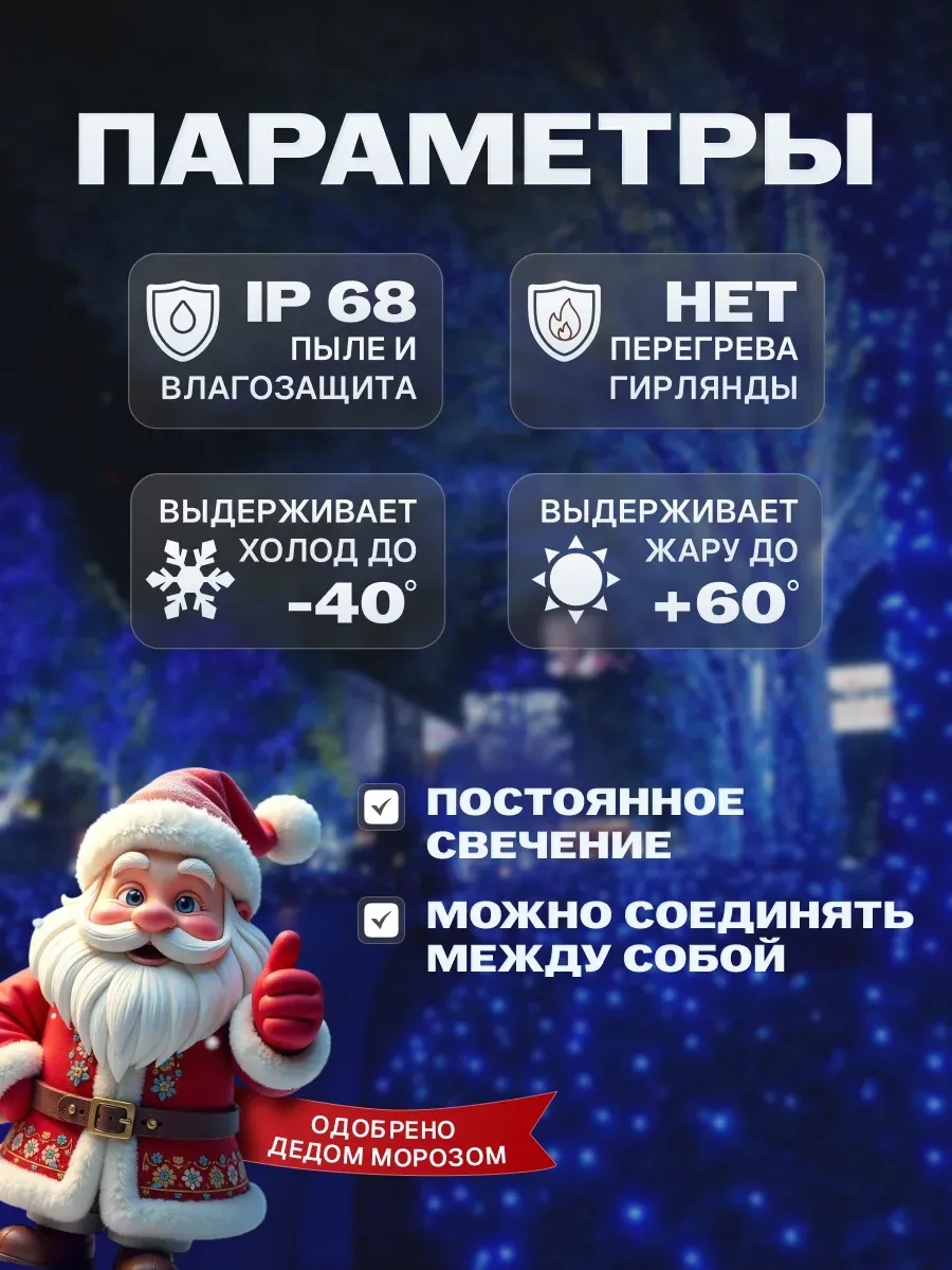 Гирлянда светодиодная Твинкл 10 м