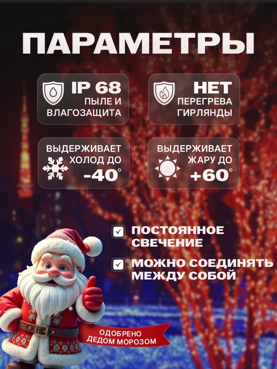 Гирлянда светодиодная Твинкл 10 м