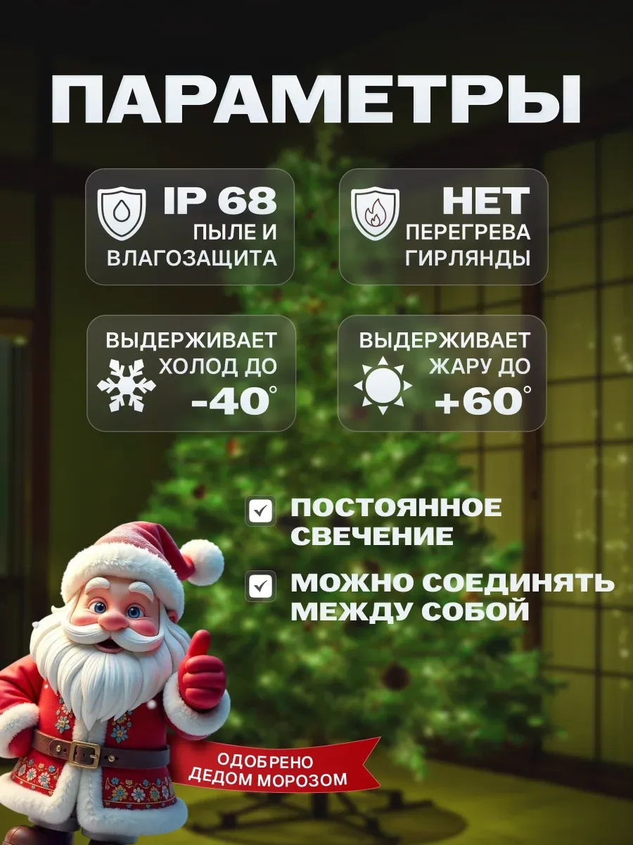 Гирлянда светодиодная Твинкл 10 м