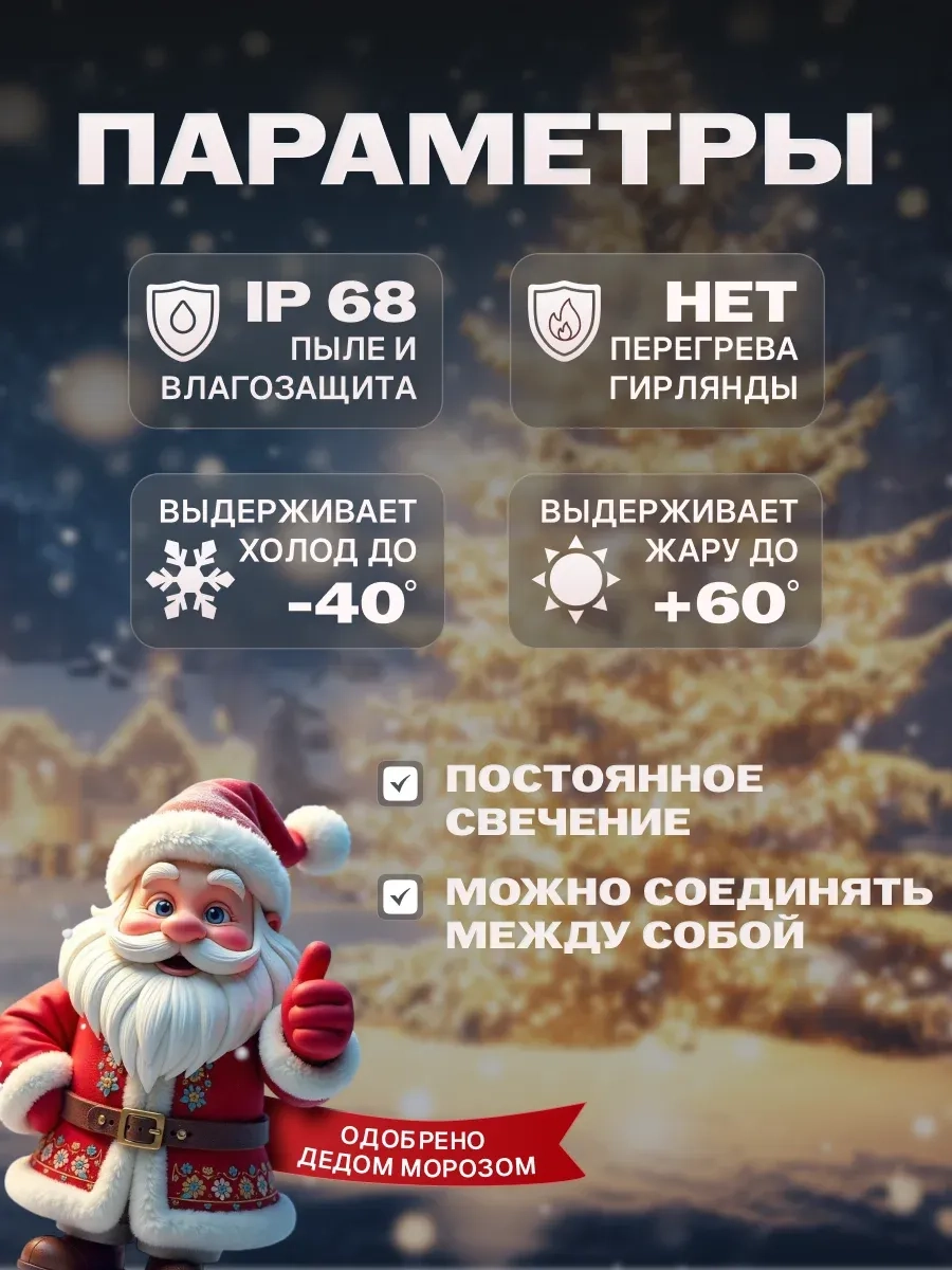 Гирлянда светодиодная Твинкл 10 м