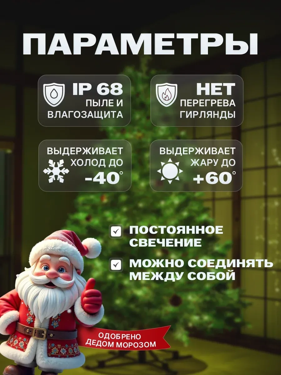 Гирлянда светодиодная Твинкл 10 м